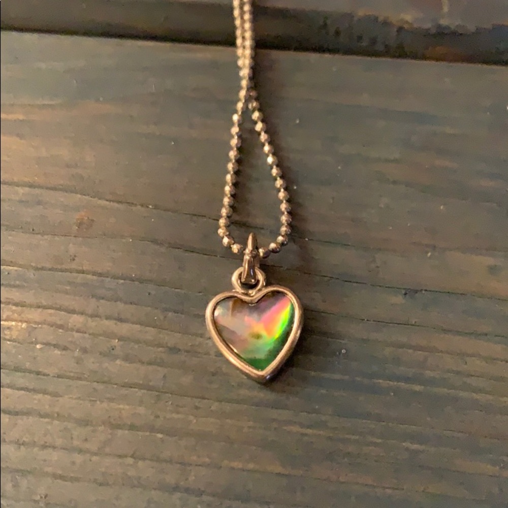 synthetic opal and sterling silver necklace